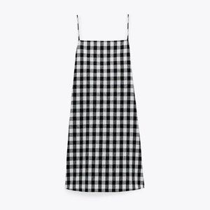 NWT Zara Gingham Rustic Dress, Size Small.